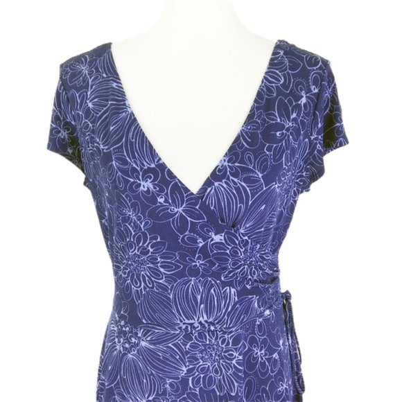 New York & Co Blue Fit Flare Dress Size L - Picture 4 of 7